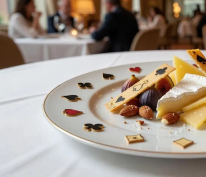 Autorski deser serwowany na zakończenie wieczoru pokerowego w restauracji